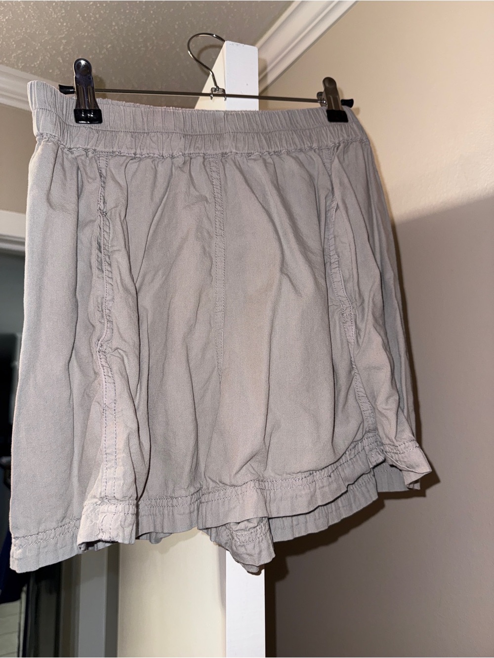 Free People Poplin Shorts Light Grey